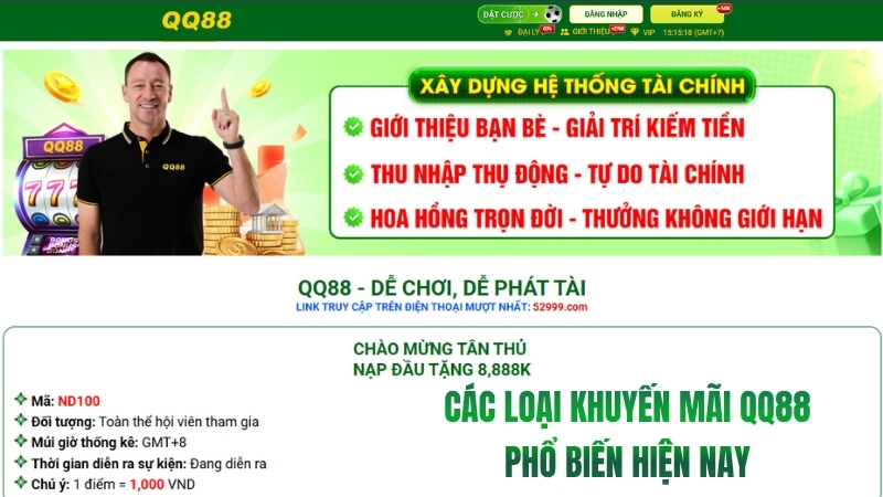 Các Loại Khuyến Mãi QQ88 Phổ Biến Hiện Nay